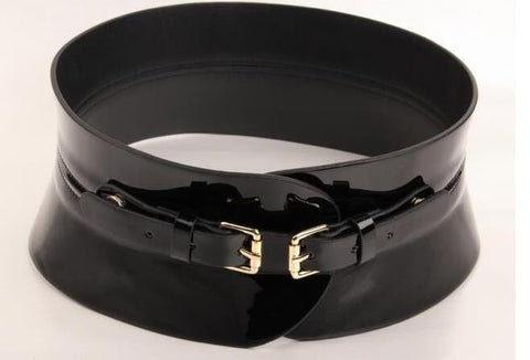 Casual Retro Overcoat Decorative Leather Black Girdle Belt - Alt Style Clothing