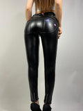 Warm Leather Moto Pencil Pants - Perfect for Biker Style Fashion - Alt Style Clothing