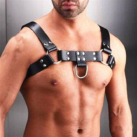 Leather Harness Men Adjustable Chest Belt Strap