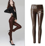 Sexy Hip Push-Up PU Leather Skinny Pencil Pants for Women - Stretchy and Form-Fitting Design - Alt Style Clothing