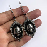 Vintage Skull Dangle Punk Goth Hanging Drop Pendant Retro Earrings - Alt Style Clothing