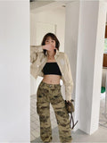 Alternative Women's Camo Cargo Pants - Low Rise Safari Style - Alt Style Clothing