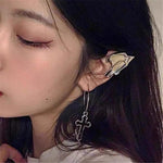 Gothic Fairy Ear Cuff Earring Dark Elf Ear Clip No Piercing Earrings - Alt Style Clothing