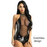 Get Naughty with Our Sexy Latex Maid Cosplay Apron Leather Dress Lingerie
