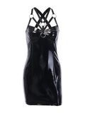 Darkly Alluring Gothic Vintage Lace Sleeveless Mini Dress - Alt Style Clothing