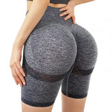 Quick Drying Solid Color High Waist Hip Lift Yoga Shorts - Alt Style Clothing