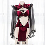 OJBK Gothic Black and Red Lace Lingerie, Perfect for Cosplay - Alt Style Clothing