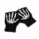 Half Finger Skeleton Skull Gloves - Glow-in-the-Dark Punk Style - Alt Style Clothing