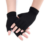 Half Finger Wool Knit Fingerless Gloves - Alt Style Clothing