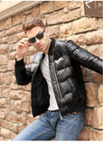 Soft Sheepskin Genuine Leather Jacket with 90% White Duck Down Coat