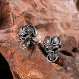 Demon Satan Ram Skull Nordic Retro Viking Earrings - Alt Style Clothing