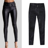 Sexy Hip Push-Up PU Leather Skinny Pencil Pants for Women - Stretchy and Form-Fitting Design - Alt Style Clothing