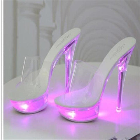 ladies slippers luminous high heels - Alt Style Clothing