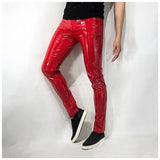 Shinny PU Leather Tight Pants for Men - Alt Style Clothing
