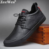 New Hot Men Lace-up Leather Casual Shoes Cool Loafers Flats - Alt Style Clothing