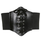 PU Leather Corset Waistband Wide Underbust Shaper Belt