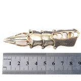 Cool Punk Gothic Rock Scroll Joint Armor Knuckle Metal Full Finger Claw Ring - Alt Style Clothing