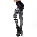 Vintage Steampunk Gothic Leggings for Women - New Skull Design with Ankle Length - Alt Style Clothing