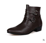 British Style Leather Short Boots with Flat Heel - Perfect for Work and Motorcycle Riding - Alt Style Clothing