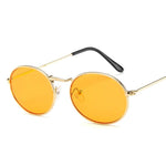 Retro Alloy Metal Round Vintage Oval Sunglasses - Alt Style Clothing
