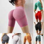Quick Drying Solid Color High Waist Hip Lift Yoga Shorts - Alt Style Clothing