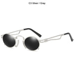 Metal Oval Frame Steampunk Gothic Vampire Sunglasses