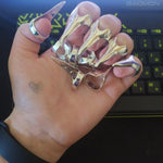 Unleash Your Inner Rebel with 5 Pcs Retro Punk Gothic Talon Nail Finger Claw Spike Rings