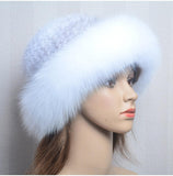 Luxury Handmade Knitted Mink Fur Hat Cap for Women - Alt Style Clothing