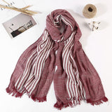 Long Cotton and Linen Style Scarf - Alt Style Clothing