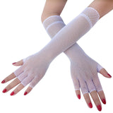 Long Lace Gloves Sexy Fishnet Mesh Fingerless Glove - Alt Style Clothing