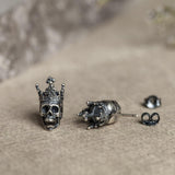 Creative Retro Skull King Crown Stud Earring Punk Gothic Style - Alt Style Clothing