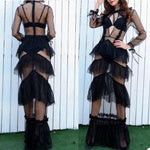 Long Sexy Mermaid See-Through Tulle Evening Dress for Women - Alt Style Clothing
