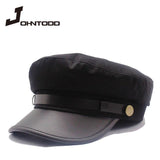 Leather Military Sailor Hat - Alt Style Clothing