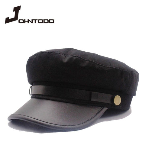 Leather Military Sailor Hat