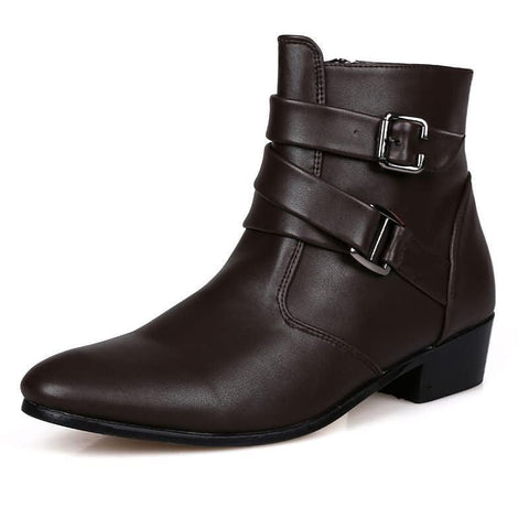British Style Leather Short Boots with Flat Heel - Perfect for Work and Motorcycle Riding