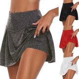 2-in-1 Quick Dry Yoga Shorts - Breathable Gym Sport Shorts and Pantskirt Combo - Alt Style Clothing