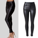 Sexy Hip Push-Up PU Leather Skinny Pencil Pants for Women - Stretchy and Form-Fitting Design - Alt Style Clothing