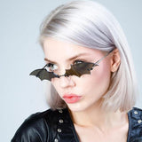 Unleash Your Inner Bat with Fashionable Rimless Bat-Shaped Sunglasses - Alt Style Clothing
