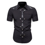 Short Sleeve Gothic Rivet Shirt - Stylish and Unique Design - Alt Style Clothing