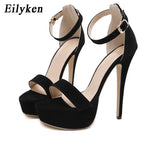Unleash Your Inner Warrior with Platform Gladiator Buckle Strap Women's Thin High Heels Club Party Shoes