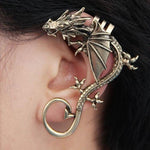 Vintage Punk Rock Dragon Gothic Ear Wrap Retro Clip Earrings - Alt Style Clothing