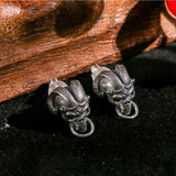 Demon Satan Ram Skull Nordic Retro Viking Earrings - Alt Style Clothing