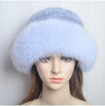 Luxury Handmade Knitted Mink Fur Hat Cap for Women - Alt Style Clothing