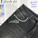 High Waist Jeans Straight Pants - Alt Style Clothing