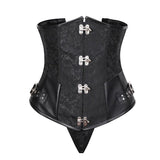 Steampunk Vintage Gothic Corset Lace-Up Bustier Top with Stud Buckle - Alt Style Clothing