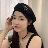 Brimless Baret with Stars PU Leather - Alt Style Clothing