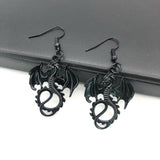 Gothic black dragon earrings for witch ladies - Alt Style Clothing