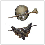 Witch Hair Barrette Dragon Death Head Skull Moth Hair Sticks Celtics Gothic Hairpin - Alt Style Clothing