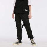 Techwear Tactical Cargo Pants with Ribbon Detailing