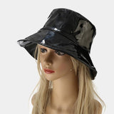 Wide Brim PVC Bucket Hat - Fisherman Style Cap - Alt Style Clothing
